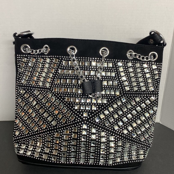 Rhinestone Bling Boho Bucket Bag - Picture 6 of 6